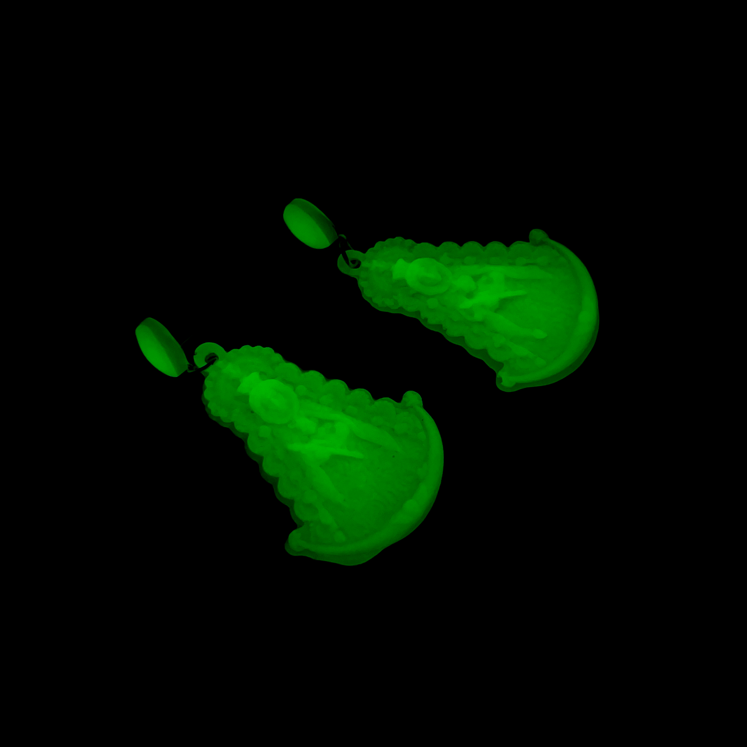 Pendientes luminiscentes de la Virgen del Rocío - Brillan en la oscuridad